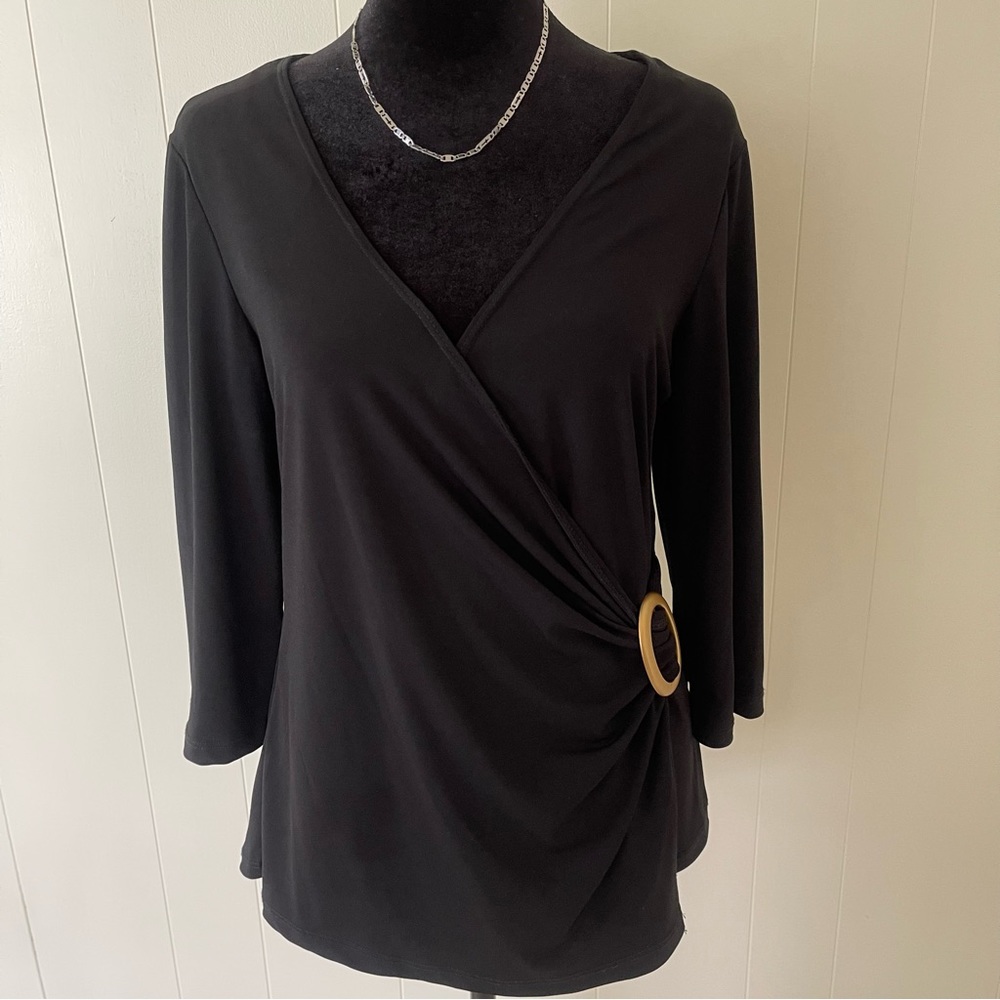 AB Studio black wrap top